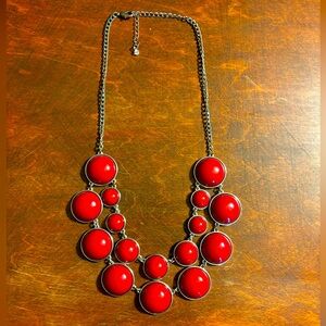 Red statement necklace